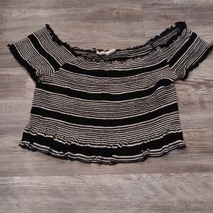 Sky & Sparrow Striped Crop Top
